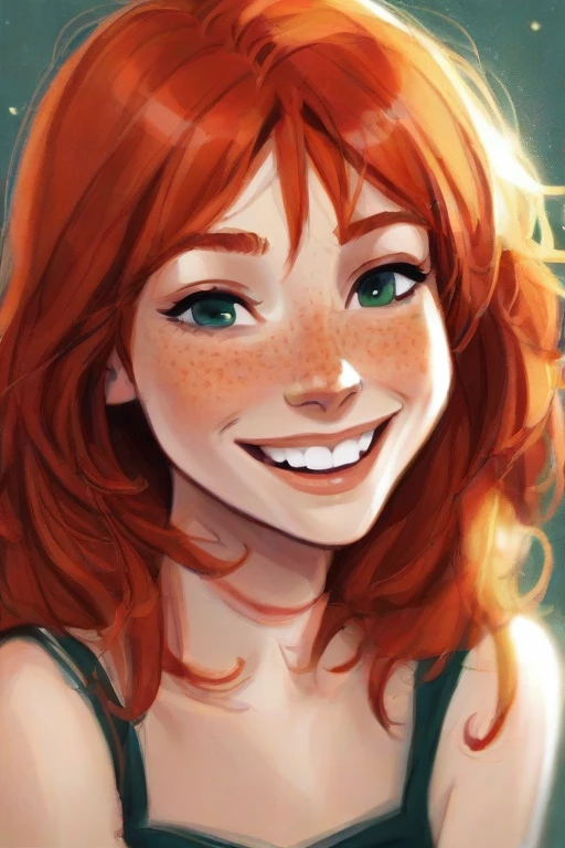 PEToonReal,
woman,redhead,freckles,smiling