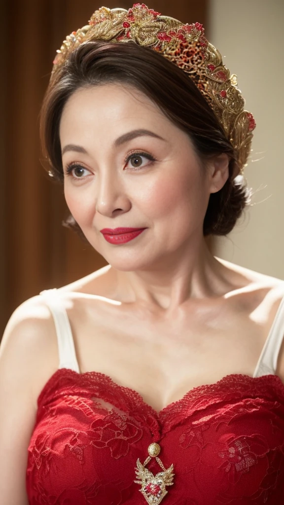 Mature Woman, 120 years old, Magazine Gravure, senior citizen, Draw lips correctly, Red lipstick, No discomfort, 16K, Highest quality, Very detailed, Realistic, Very detailed肌, (Chinese), alone, Huge breasts, Mature Madam, Glamour, sexy, Chromo White Skin, Staring straight ahead,