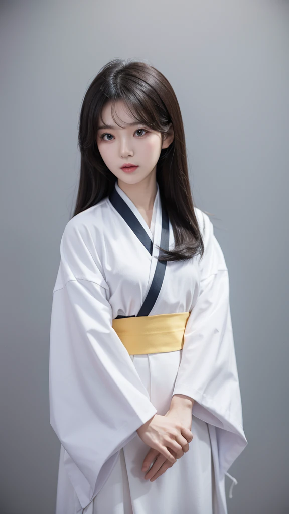 Korean Hair woman Plain background