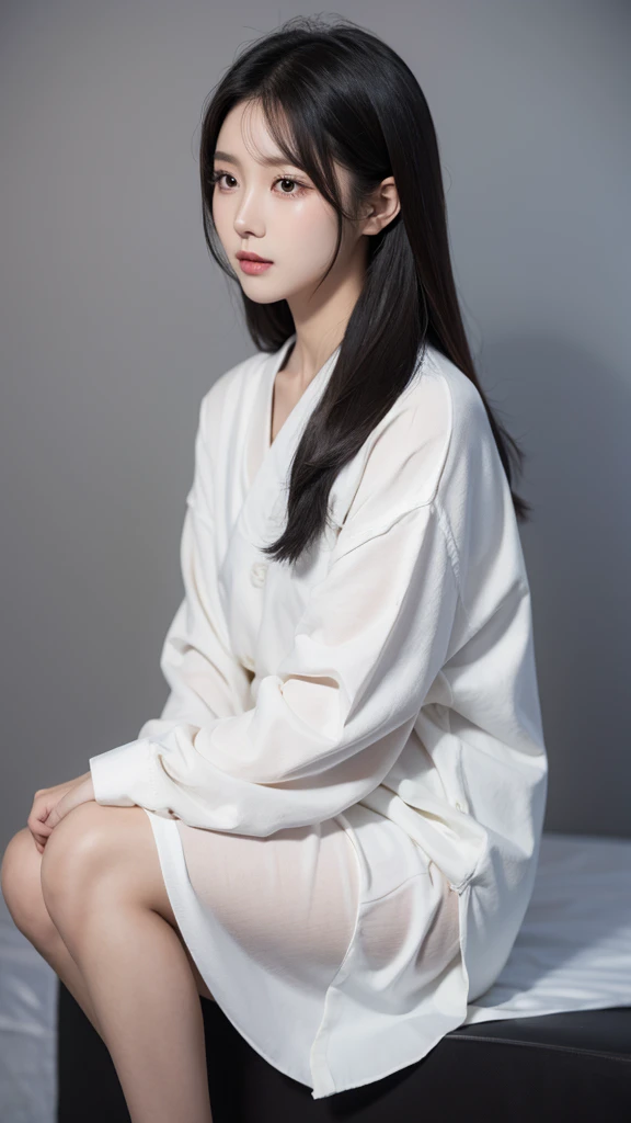 Korean Hair woman Plain background