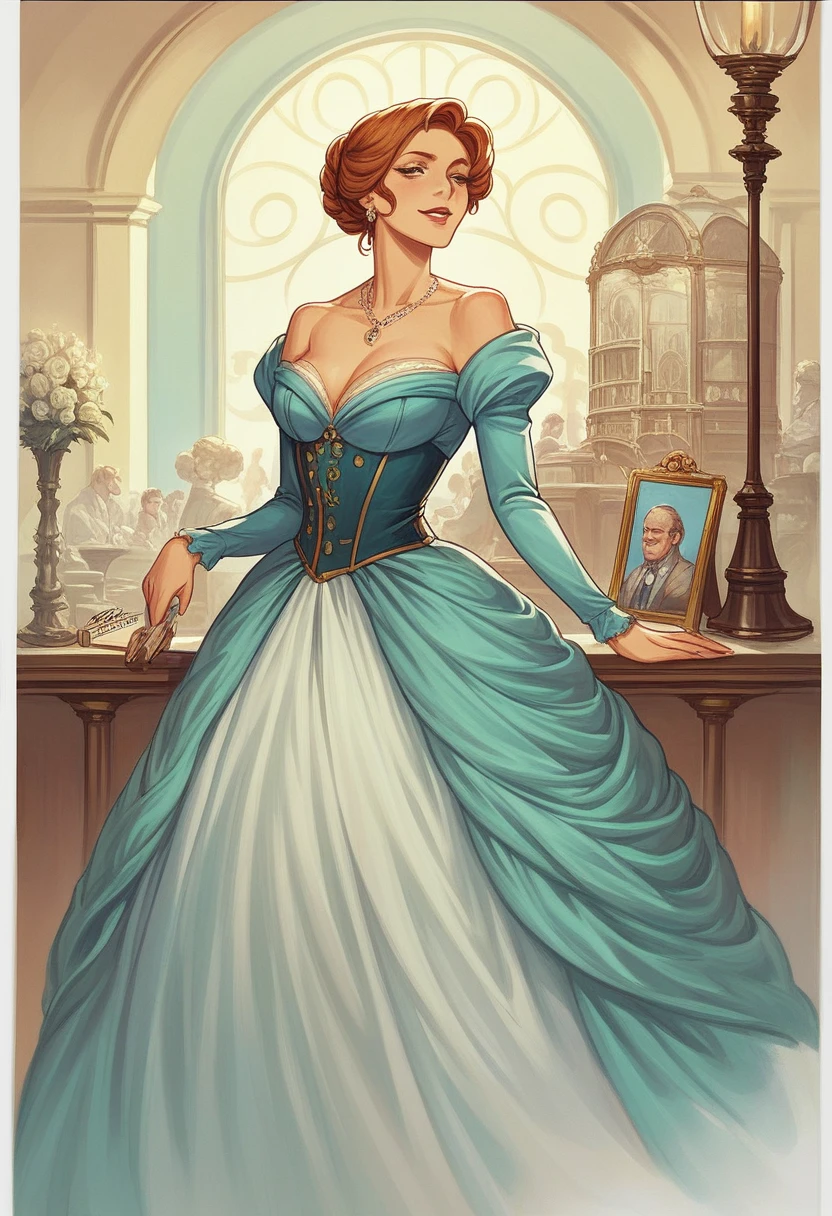 photo of (( )), wearing elegant dress steampunk items, modern day in Paris , intricate, elegant, highly detailed, digital painting, artstation, concept art, smooth, sharp focus, illu0.8ation, art by artgerm and greg rutkowski and alphonse mucha