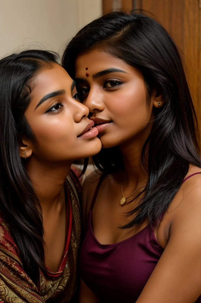 Lesbian hot indian young girl kissing 