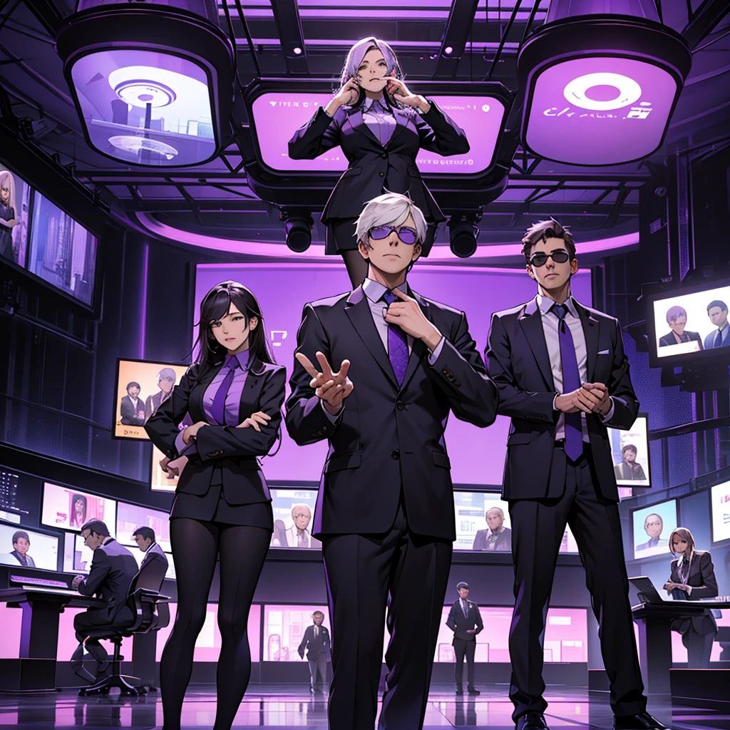 In one image divided into four sections, an architect male, a logician female, a commander female, and a debater male appear, each in distinctive poses against a unified backdrop with shades of purple.