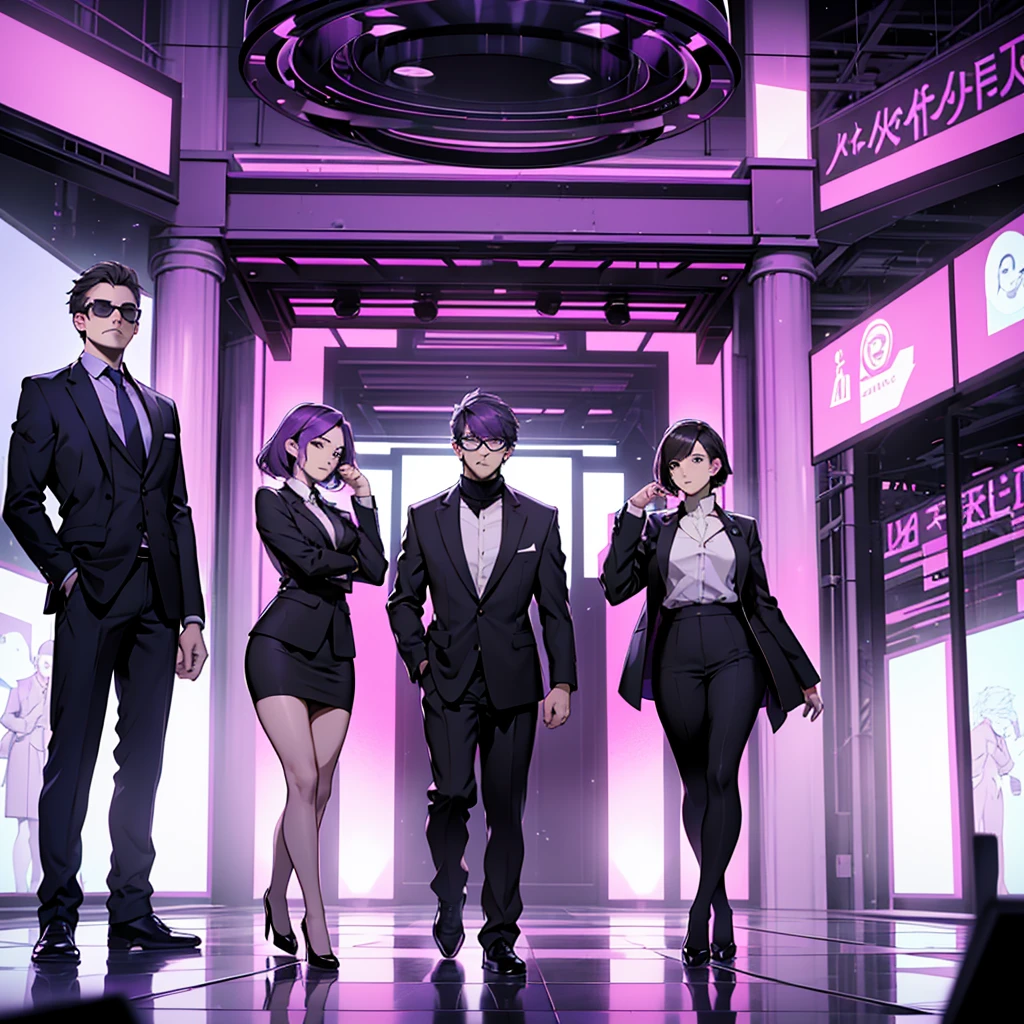 In one image divided into four sections, an architect male, a logician female, a commander female, and a debater male appear, each in distinctive poses against a unified backdrop with shades of purple.
