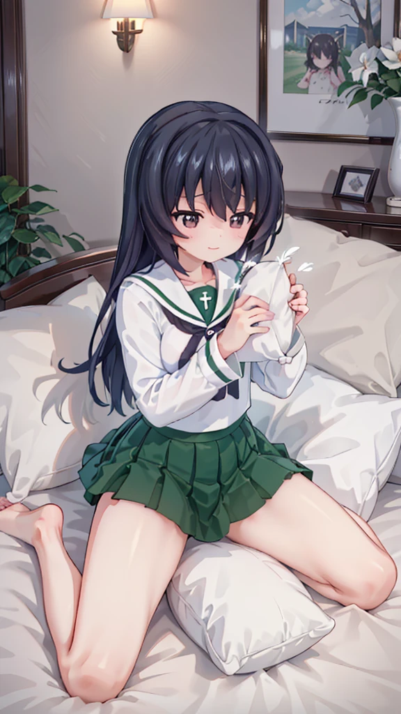 （masterpiece，best quality，best quality, masterpiece），Mine, , , (适合任何Pillow背景的光影））, 穿着pink pajamas可爱女孩在Pillow上摆姿势 ，pajamas，,（很多Pillow），Soft cushion，，，，很多Pillow，，，（Pillow），（A tail），，（充满细节的Pillow），（Around the protagonist），steam，，（Pillow），（palace），（palace殿卧室），（Pillow），柔软的Pillow，，（Classical European style bedroom ），（excited，shy person，Lack of expressiveness，），，, ((Maximum resolution)), artwork, ，,,(Interior of the palace),,(Deluxe Rococo Canopy King Bed),在一張又大又寬敞Number of beds周围挂着带有华丽褶边和缎带的豪华窗帘,((((床上堆满了许多Pillow)))),Quilt details,詳細Number of beds單,Ruffled Bed Skirt,Deep Bed,Background with depth,((详细的Pillow)), ((((大量的Pillow))))，,，详细的软Pillow,,((女孩正躺在许多柔软的Pillow上,周围有许多Pillow))，。Many small feathers fluttering、 带褶边和缎带的长裙pajamas、In a huge, Large canopy bed、Soft pink sheets and quilt、色彩鲜艳的柔软Pillow、很多带褶边的Pillow和带褶边Number of beds裙、Soft tones，Number of beds、Ruffled curtains around the bed.。Delicate face。Background with depth,(girls und panzer，Reizei Mako),1 Girl,,,pillow hump, hump，pink pajamas