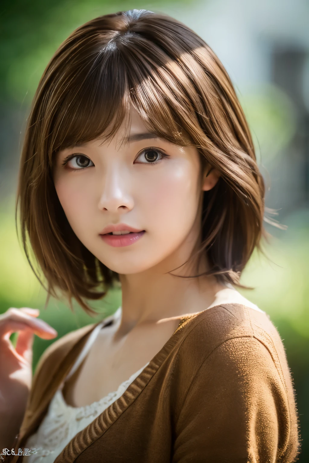 ((((medium hair))))、((((brown hair))))、highest quality、8K、HDR、High resolution、background blur、photograph、(intricate details:1.2)、1