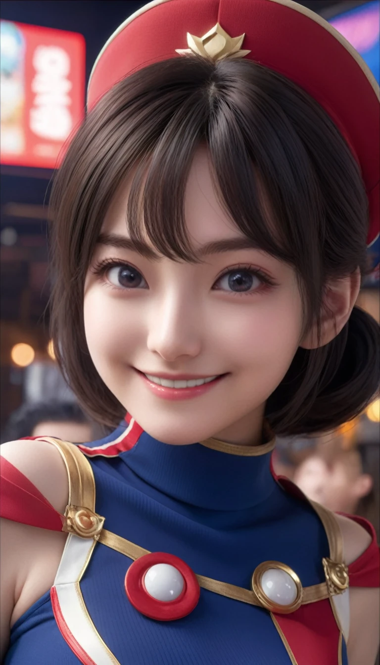 ((masterpiece, highest quality, Best image quality, High resolution, Realistic, RAW Photos, 8k)), Retro games, Nintendo, Sega, Namco, Capcom,Big and cute eyes、Charming smile、Very beautiful and sexy in every detail、7-Head Beauty、Sexy Costumes