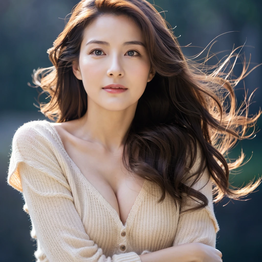 Beautiful mature woman with beautiful wavy long hair, Sexy clothes, Ultra-high resolution,(Realistic:1.4), ((Highest quality)), ((masterpiece)), (be familiar with),