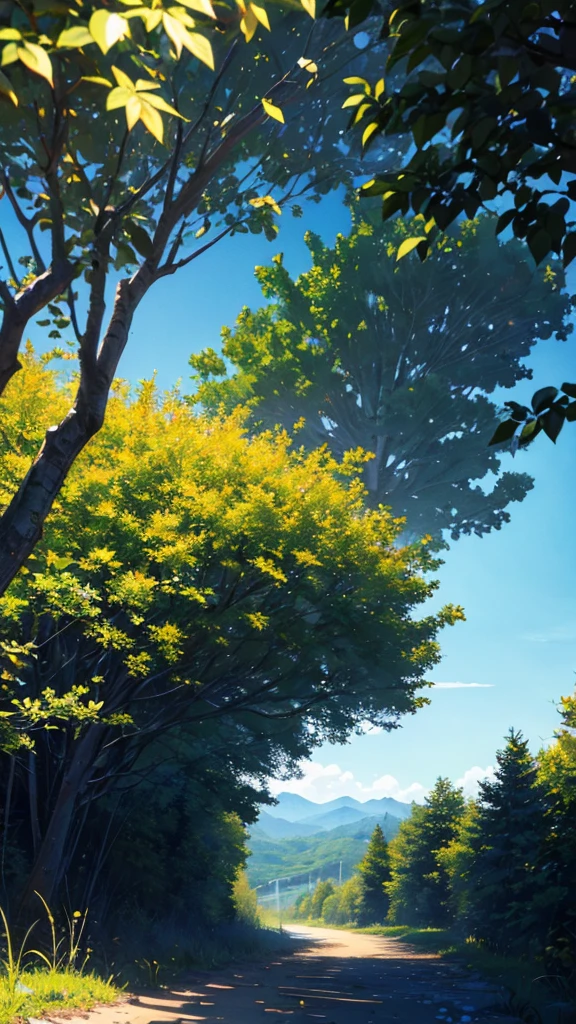 ((masterpiece))、((Highest quality))、((Realistic feel))、((trail:1.6))、landscape、Pitch Black、The leaves sway、the grass sways、My mind wanderoonlight shines、Immersion、Cool blue shade、1By people、The sky is high、Dim and dim、High Contrast、Super beautiful