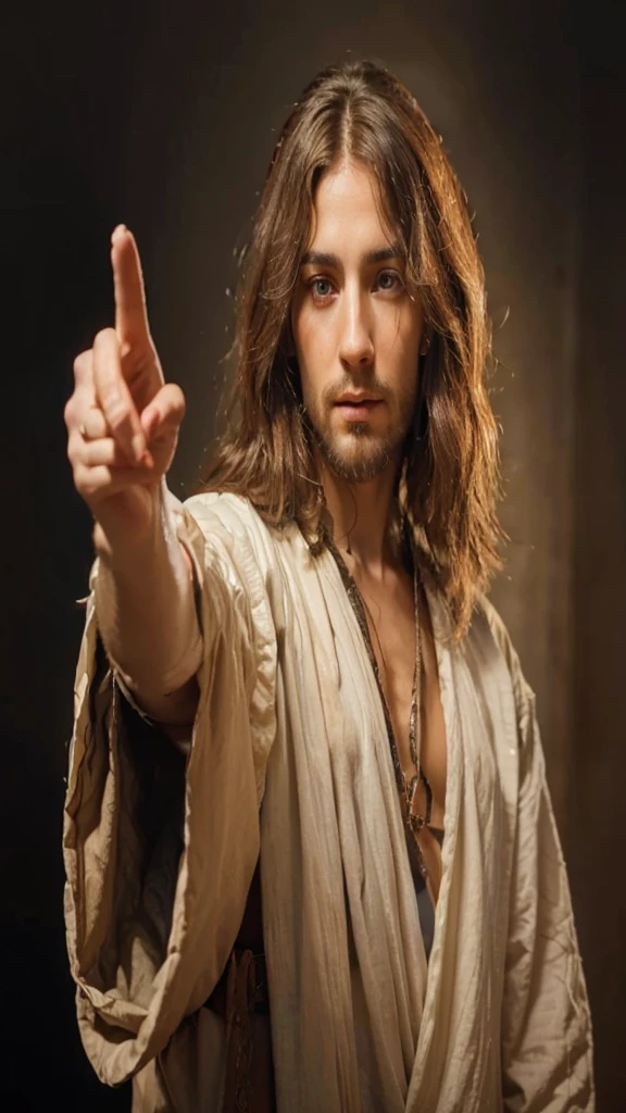 A highly detailed and realistic oil painting portrait of Jesus Christ, beautiful detailed eyes, beautiful detailed lips, extremely detailed eyes and face, long eyelashes, compassionate and intense expression, looking directly at the viewer, deep empathetic connection, dramatic lighting, chiaroscuro effect, depth and contrast, religious scene, traditional Christian iconography, ornate background, cinematic lighting, emotional moment, vivid colors, dramatic shadows, Renaissance-inspired style, extremely detailed facial features, every nuance of expression and skin texture, masterpiece, 8K, photorealistic, best quality, 4k, highres, ultra-detailed, masterpiece:1.2, realistic, photorealistic:1.37