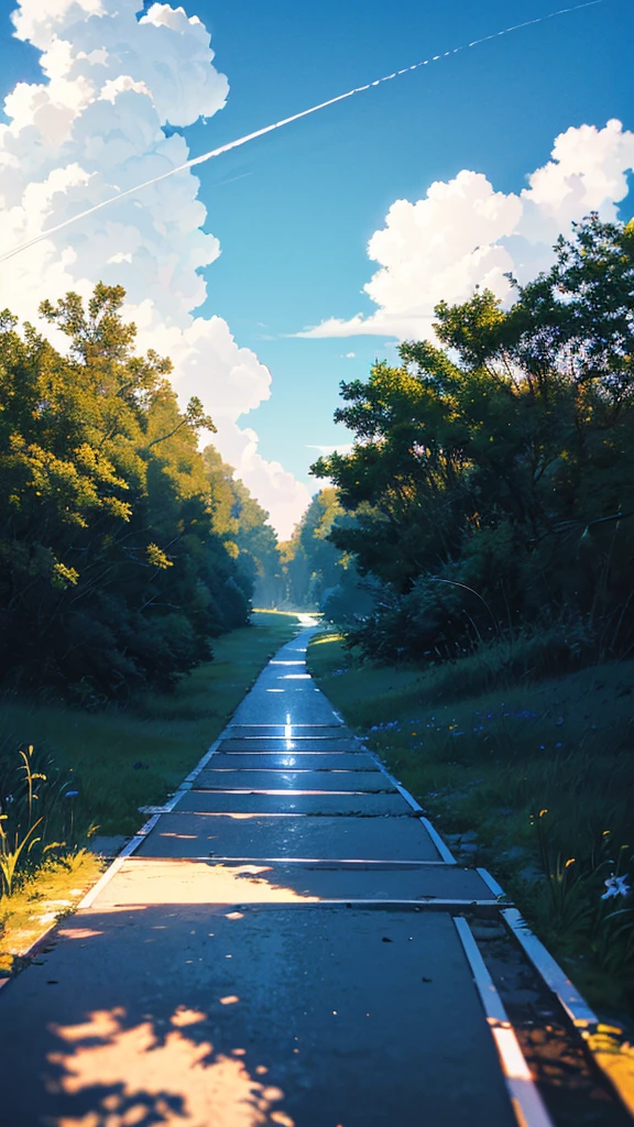 ((masterpiece))、((Highest quality))、((Realistic feel))、((Path to the sky:1.6))、landscape、Pitch Black、the grass sways、My mind wanderoonlight shines、Immersion、Cool blue shade、1By people、The sky is high、Dim and dim、High Contrast、Super beautiful