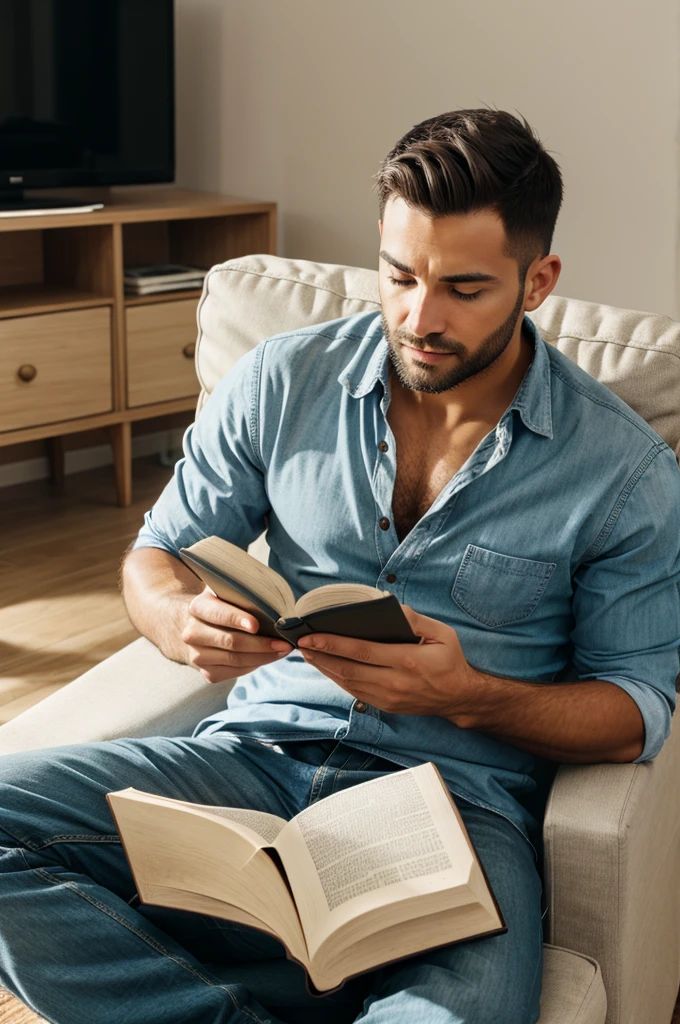 A man Always reading the Bible at home 