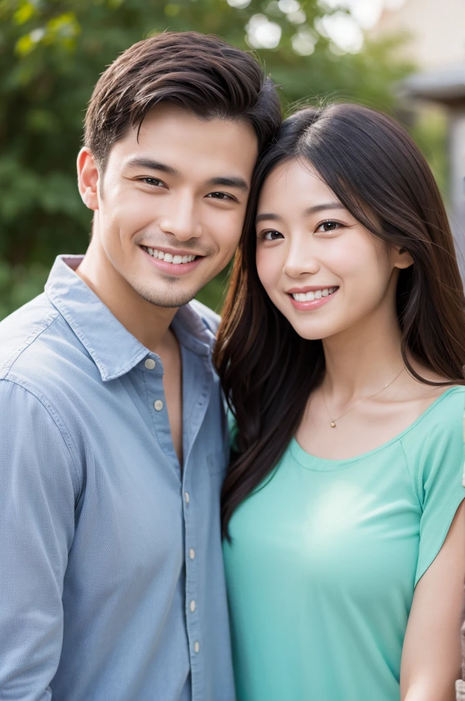 A happy and smiling couple