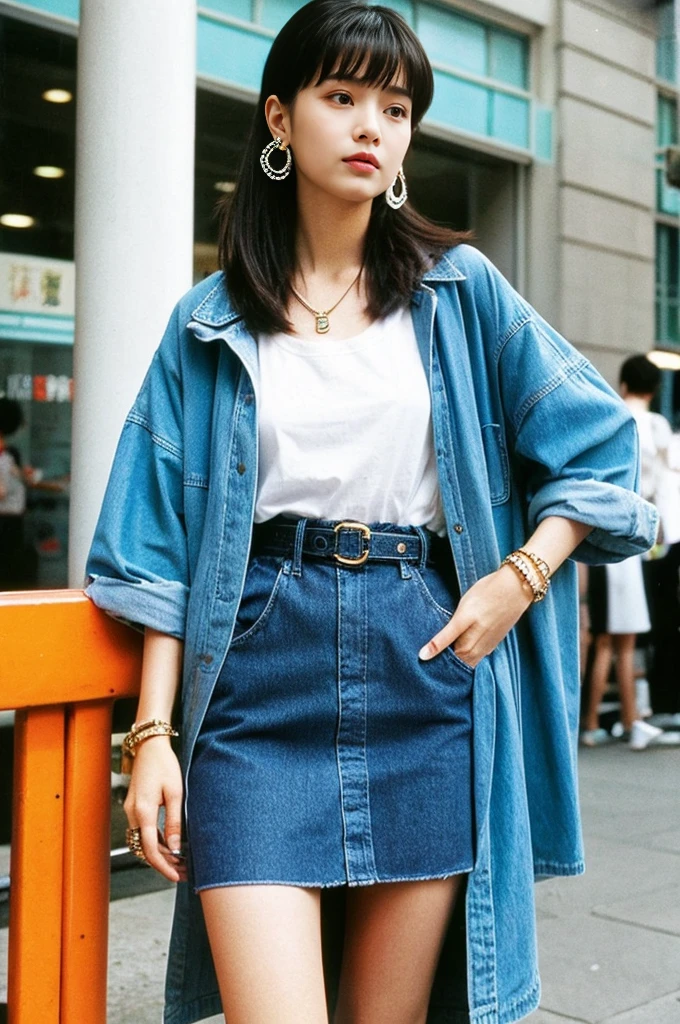 The fashion classics of the 90s are full of the characteristics of that era,It has a retro charm,Fashionable。Here are some 90s outfit elements:plaid shirt:plaid shirt是90年代的重要元素,Especially the large grid design。It can be worn alone,Can also be worn as a jacket with a T-shirt。High boots:尤其是那种简洁的黑色或棕色High boots,A must-have item for women in the 90s。
Chain belt:金属Chain belt是90年代流行的配饰,It can add a touch of fashion to simple outfits。
Colorful costumes:Late 1990s,Colorful costumes开始流行,Like bright、Blue and green etc。
Simple accessories:Simple necklace、Bracelets and earrings were popular accessories in the 90s,They are usually simple in design,But it can play a finishing touch。
