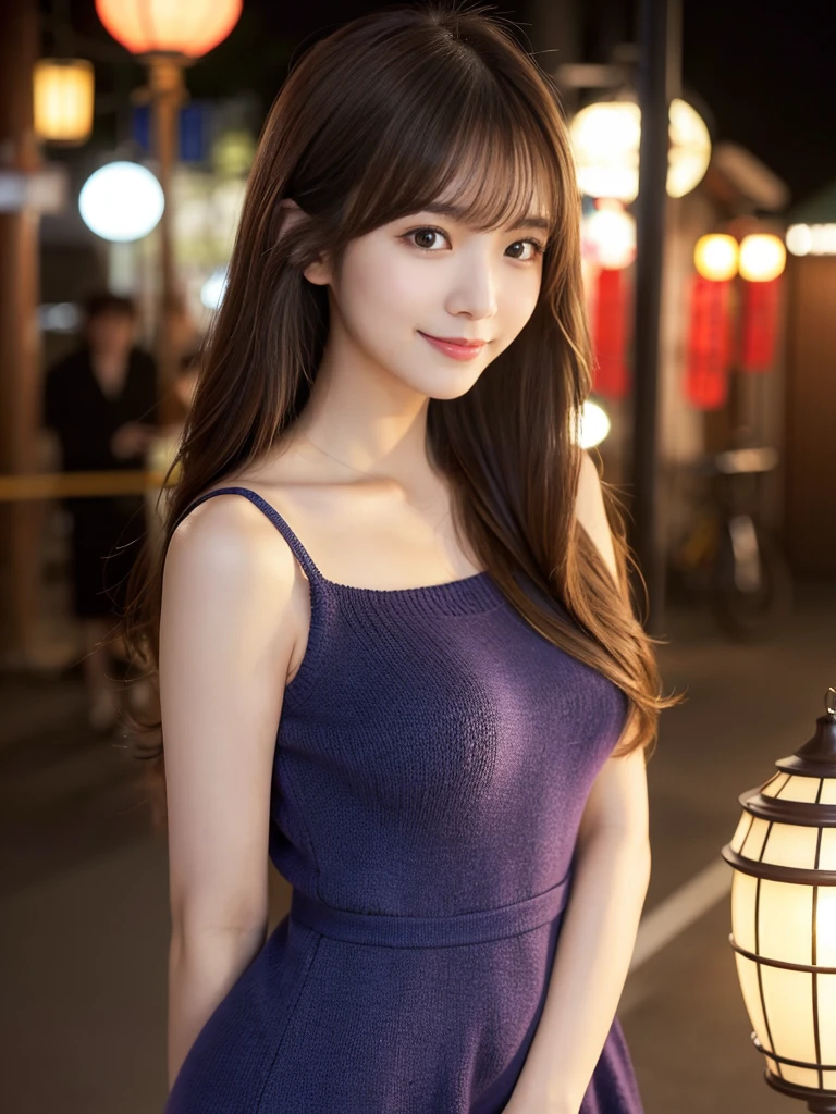 masterpiece、1 beautiful girl、Detailed eyes、Puffy eyes、Highest quality, 超High resolution, (Reality: 1.4), Cinema Lighting、Japanese、Asian Beauty、Super Beauty、Beautiful Skin、Slender、Body facing forward、(Surreal)、(High resolution)、(8k)、(Very detailed)、(Beautiful and detailed eyes)、(Ultra-detailed)、 (wall-)、Detailed face、Bright lighting、Professional Lighting、View your viewers、Look straight ahead、(The costume is a knit dress)、Long Hair, My hair is messy, Asymmetrical bangs, 、Night Scenery、Brown Hair、Japan is an idol、Korean Idol、Gravure idol pose、、Age 21、expensive, smile, Park scenery、