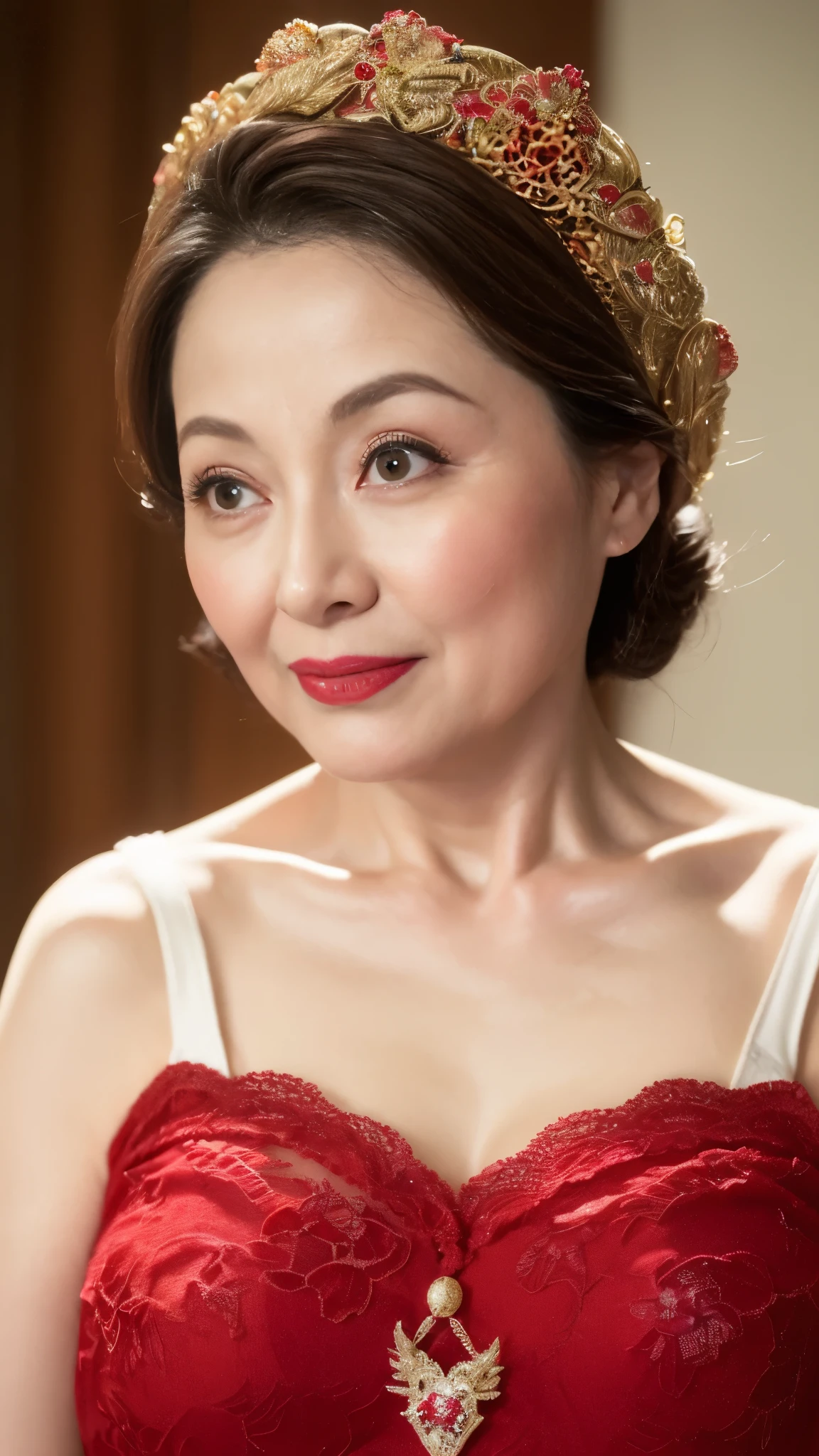 Mature Woman, 120 years old, Magazine Gravure, senior citizen, Draw lips correctly, Red lipstick, No discomfort, 16K, Highest quality, Very detailed, Realistic, Very detailed肌, (Chinese), alone, Huge breasts, Mature Madam, Glamour, sexy, Chromo White Skin, Staring straight ahead,