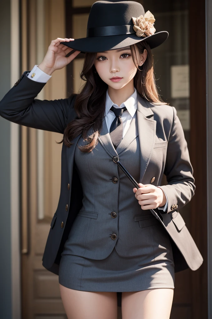 A detective with a hat doesn't show his face well