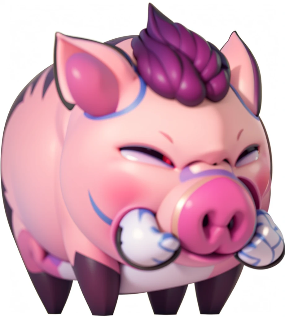 A cute pink wild boar,Two fangs,Pink tuft of pig hair,Smiling,Standing on the ground,Isometric,xxxxxxxx cartoon 3d model,Low Poly,3D Art,C4D,octane
rendering, 3D Rendering, Ray traction, Clay Materials, Pixar Trends, Animated Lighting, Depth of Field, Super Detail, Pastel colors, mockup, Clean background, Delicate gloss, Soft focus, oc, Blender, intellectual property, best quality, 8k--s 250--v 5.1