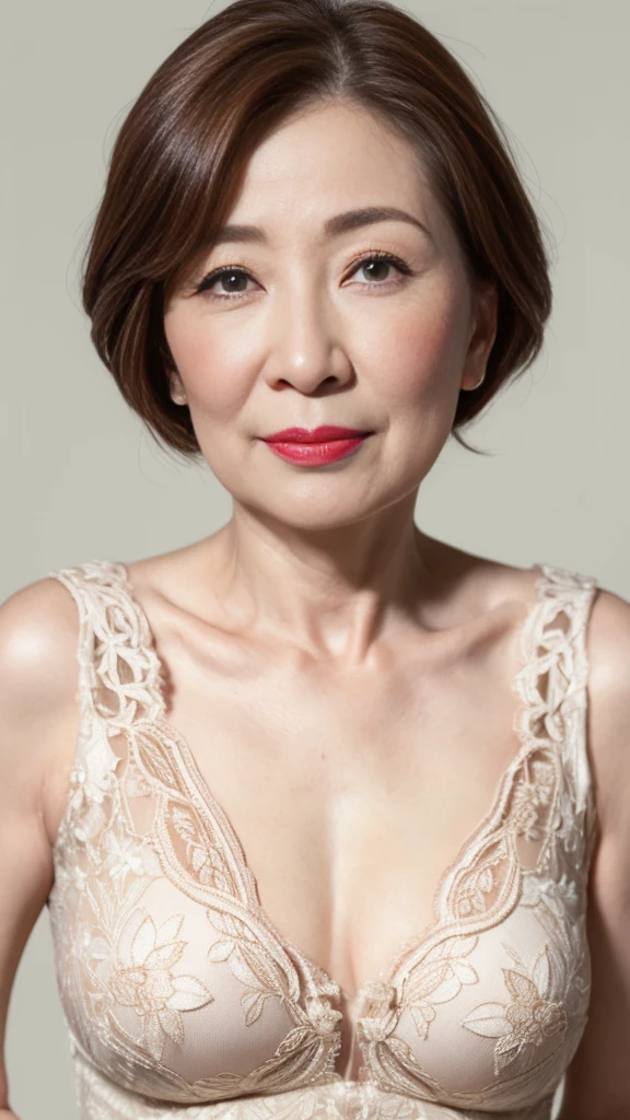 Mature Woman, 120 years old, Magazine Gravure, senior citizen, Draw lips correctly, Red lipstick, No discomfort, 16K, Highest quality, Very detailed, Realistic, Very detailed肌, (Japanese), alone, Huge breasts, Mature Madam, Glamour, sexy, Chromo White Skin, Staring straight ahead,