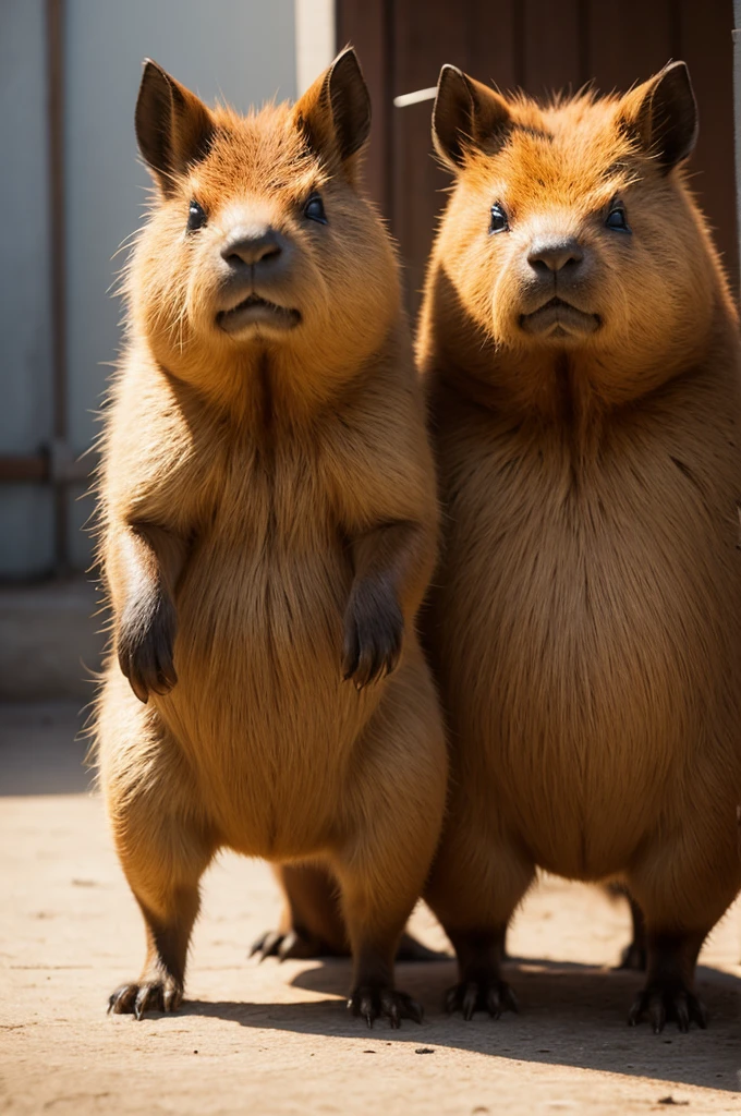 create a drawing for a game of a standing capybara