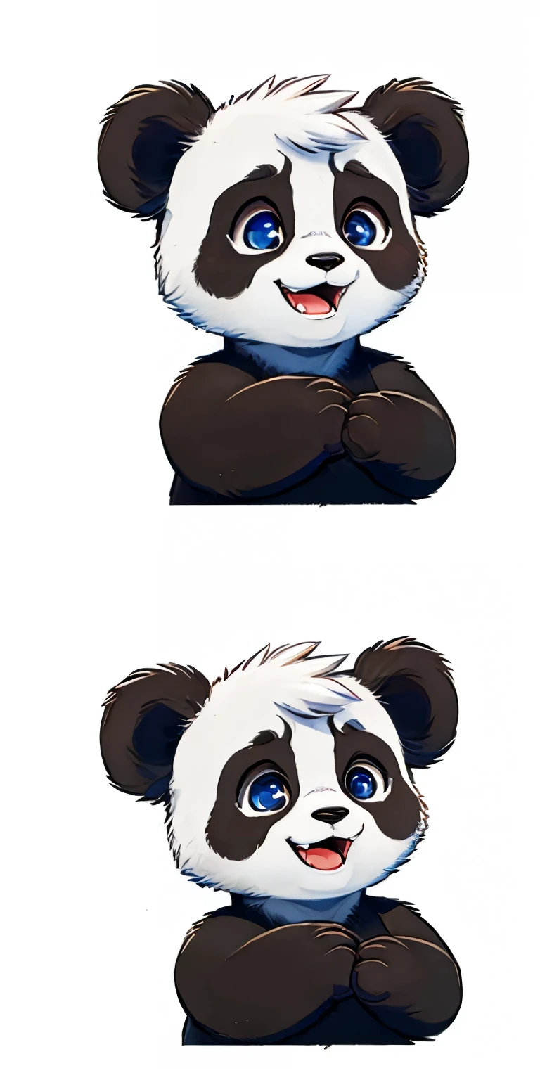 subject: Cute panda character with 2 heads Panda character with strong contrast between black and white Panda character with black pattern on white background Popular panda character on SNS Facial expression: A lively panda&#39;s expression A curious panda&#39;s expression A confident panda&#39;s expression Pose: Fun and dynamic panda poses Playful panda gestures Fashionable panda poses Background: A vivid SEArt style background. A background that includes graphic elements that are popular on SNS. A background that brings out the personality of the panda character.