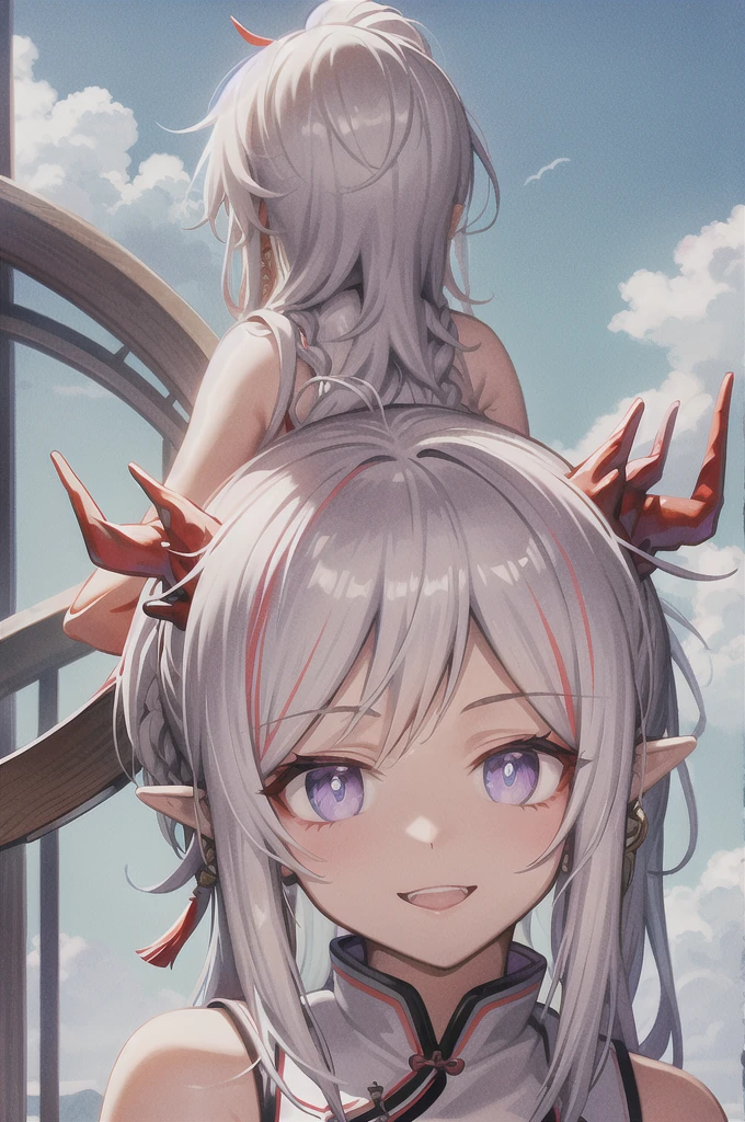 (tiny armies of people on a cliff in front of a giantess breasts: 1.2), (a tiny army on a tiny hill in front of the breasts of a giantess: 1.2), a giantess looming over a tiny army on a tiny hill, (tiny adventurers: 1.1), (crowds of tiny armies on a tiny cliff in front of a girl: 1.1), (crowds of tiny armies on a cliff: 1.1), giantess girls in the background, simple background, (dark deep dungeon cave:1.3), giantess girls in the background, multiple girls, (giantess:1.1), horns, Demon girl, (giantess:1.2), collarbone, bare shoulders, hills, cliffs, mountains, (crowds:1.4), tiny knights, wizards, fantasy, very detailed, beautiful, professionally drawn, bright sky, shiny detailed breasts, (perfect beautiful skin), slight smile, smug,