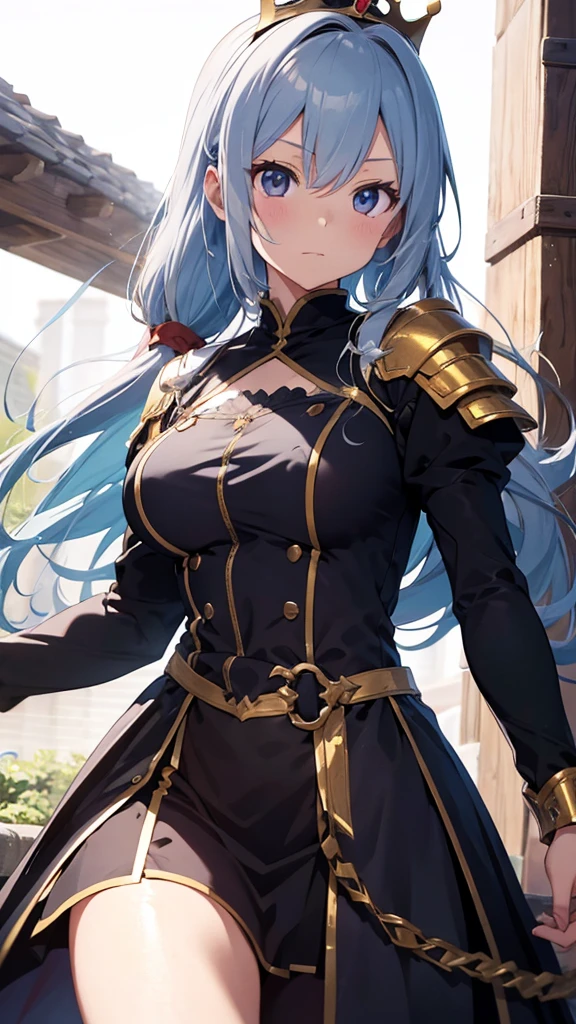 a close-up of a woman with a crown holding a sword, an anime drawing inspired by Li Chevalier, pixiv, Fantasyart, artoria pendragon, Destiny grand order, Destiny / stay overnight, she is holding a sword, anime style like Destiny/stay overnight, capa de light novel épica, female protagonist 👀 :8, detailed key anime art