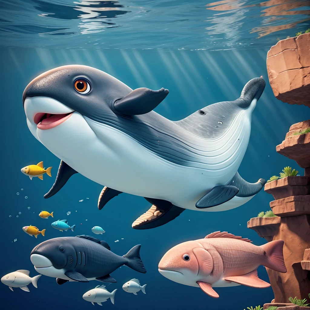 A whale and a fish professor