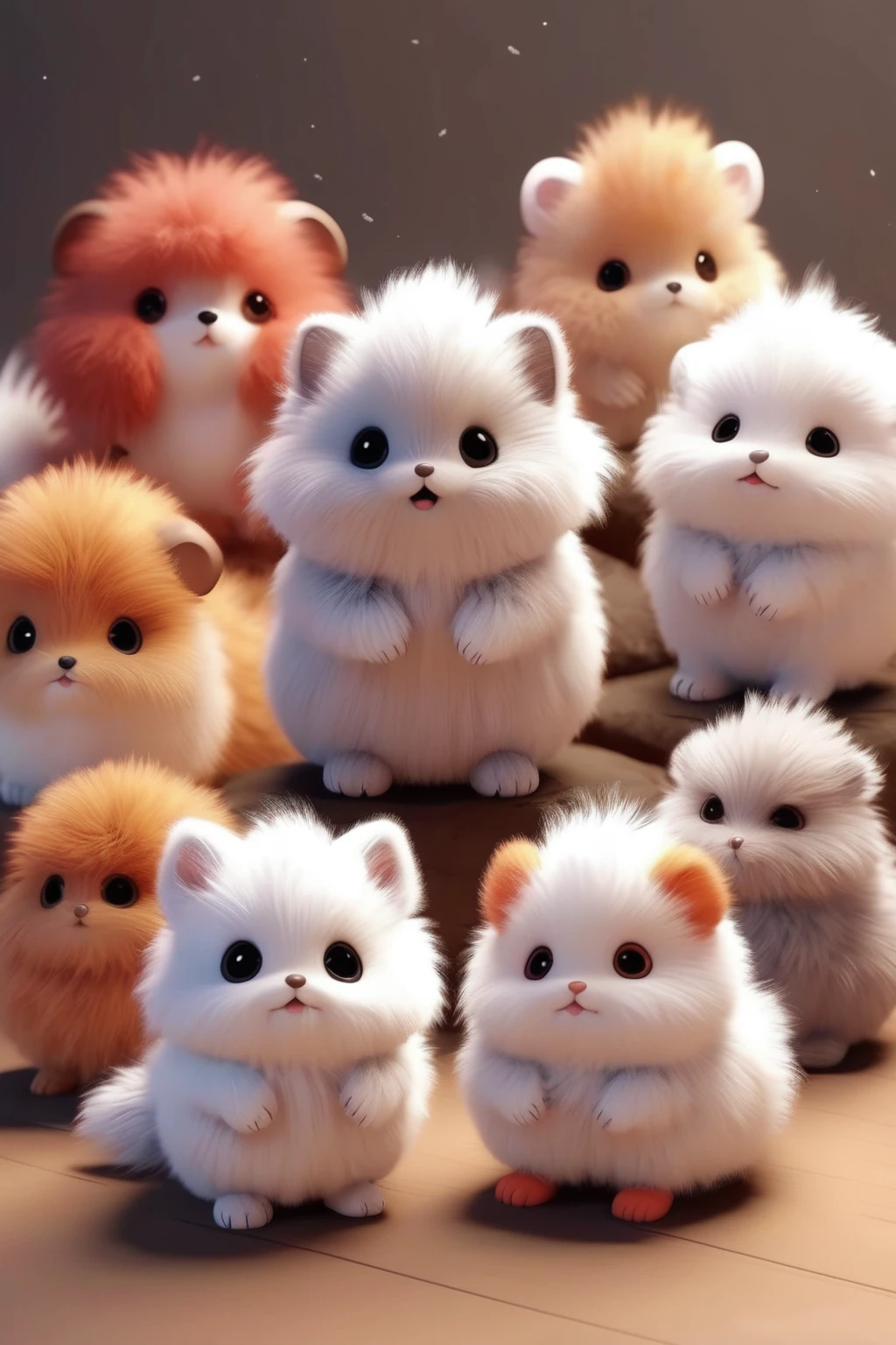 Cute Animals - Fantastic Creatures Anime、Simple, small and cute、Fluffy and soft cute little animals、Ultra-realistic fur