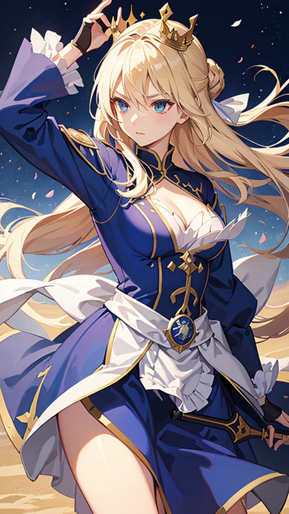 1 beautiful woman with crown holding sword, anime inspired by Li Chevalier, pixiv, fantasy art, artoria pendragon, fate grand order, fate/stay night, holding sword, anime style like fate/stay night, epic light novel cover, female protagonist, detailed anime key art