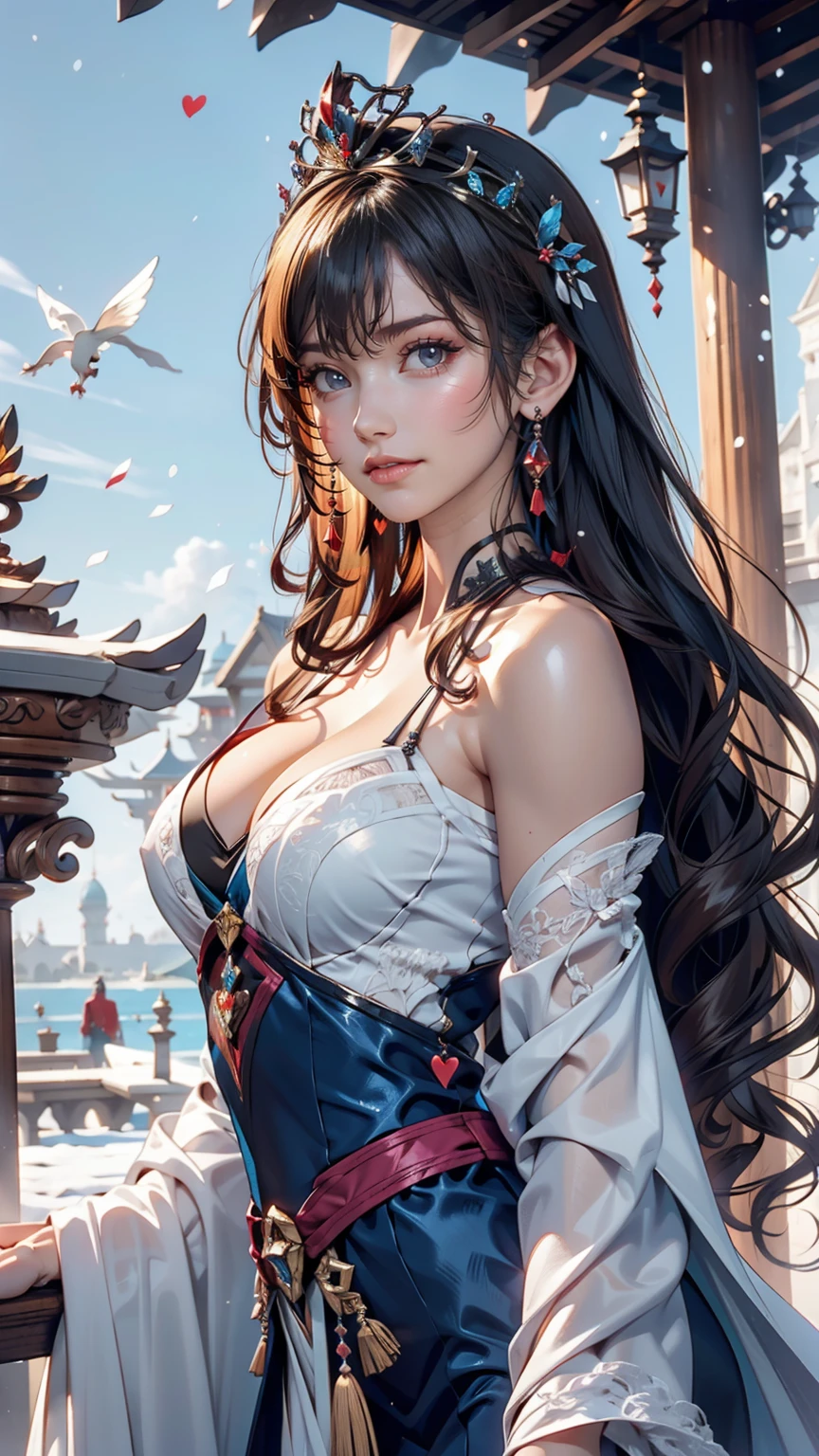 There is a woman sitting on the beach holding a watch, Queen of the Sea Mu Yanling, Beautiful digital art, Highly detailed digital art in 4K, Beautiful Fantasy Empress, 8k high quality detailed art, Fantasy Beautiful, Jan J, Beautiful and gorgeous digital art, Gwaiz, artwork in the style of Gwaiz, Beautiful fantasy art, Chinese Fantasy