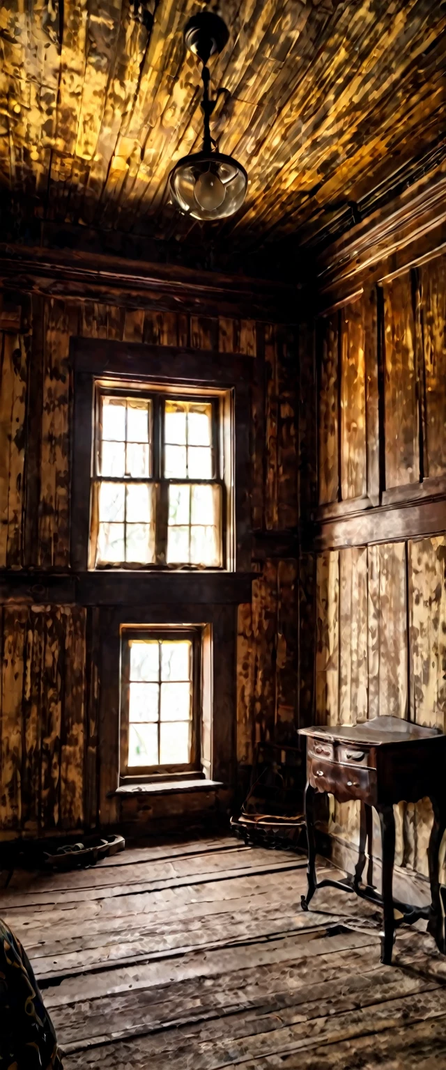 Inside besdroom of old house in old. city in American weat 1890's