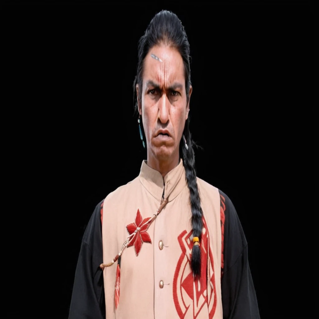 Angry american indian man face image in full hd