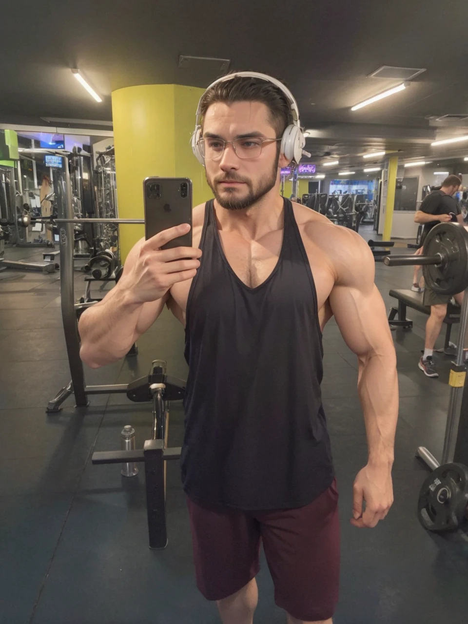 Bulge Beard, bodybuilder with hairy pecs