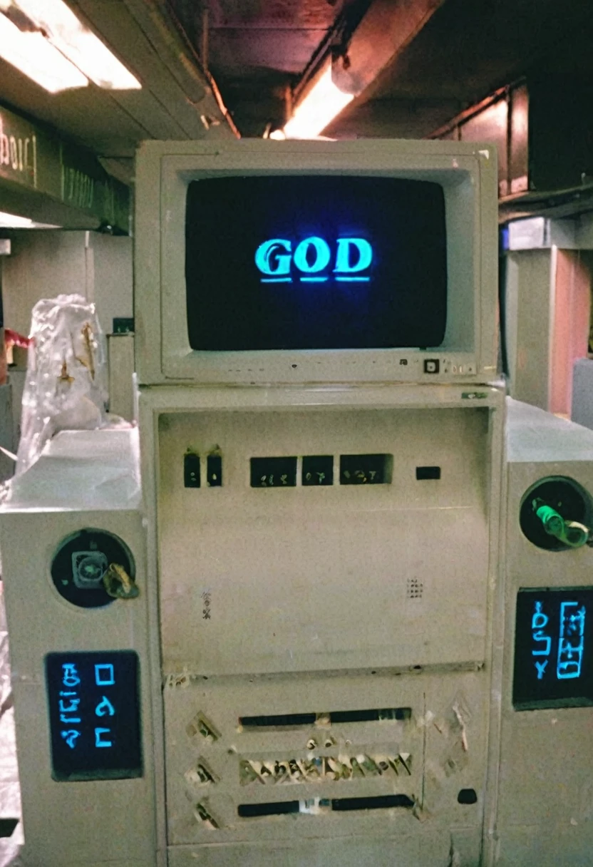 photo of god system, decomposed memories, genchromia, oxide character, plastic, eco, y2kmad, weird, uncanny 