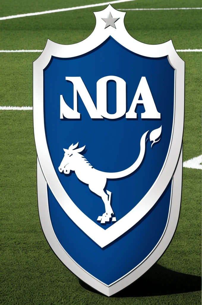 Make a football team shield that says Royal Prom