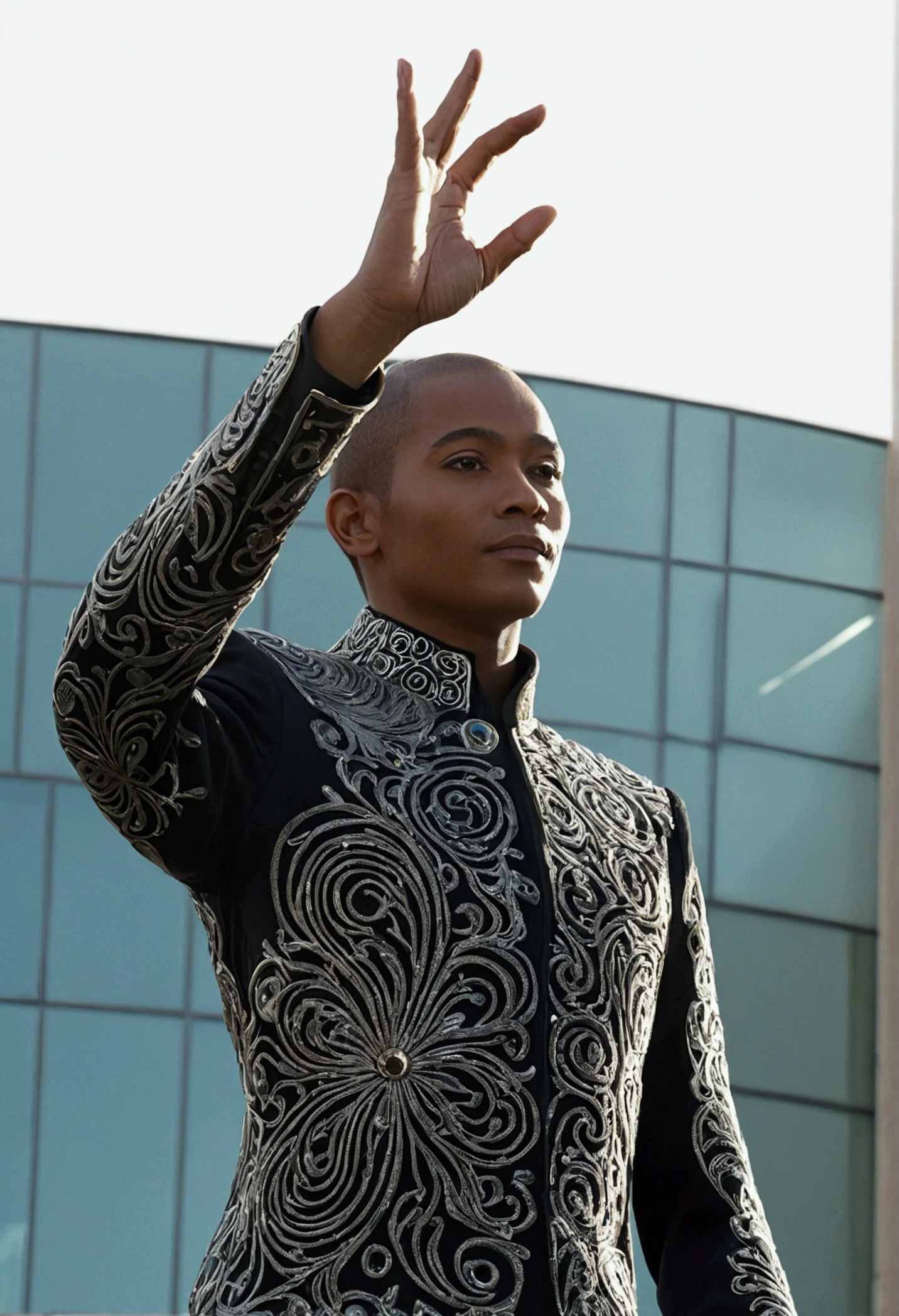 A person waving