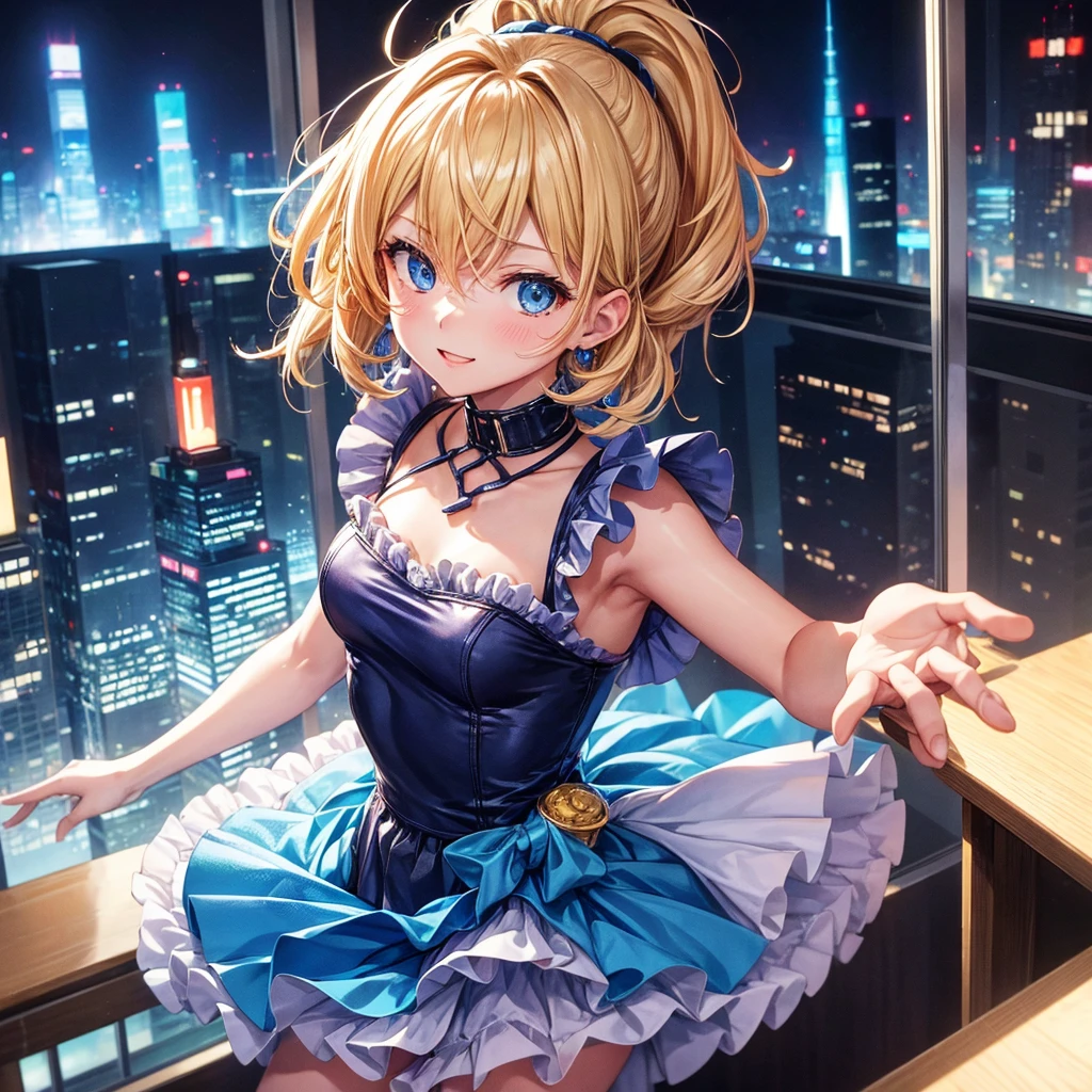 A city pop poster with a retro 80s feel、Imagine the album cover。With the highest quality anime illustrations、The main character is a blonde girl with short hair.。Her eyes shine blue、Dressed in rapper style clothing、I'm wearing headphones。
The image is in a dynamic pose.、Drawn from a novel angle。Created in high definition like 4K、Creates the feeling of being in a dark room。The room was lit by blue lights.、It has a fantastic atmosphere。The room is a small space like a 1K.、The window offers a view of downtown Shinjuku.。
This work depicts a night city enveloped in neon lights.、This will be a record that allows you to fully enjoy the charm of city pop.。