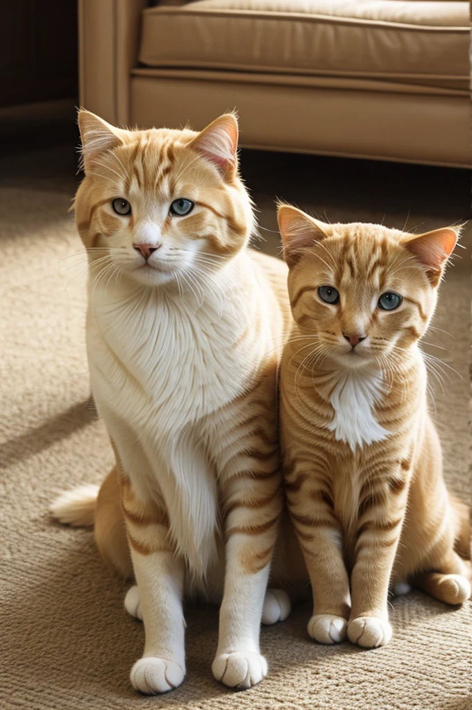 British short hair cat and golden retriever