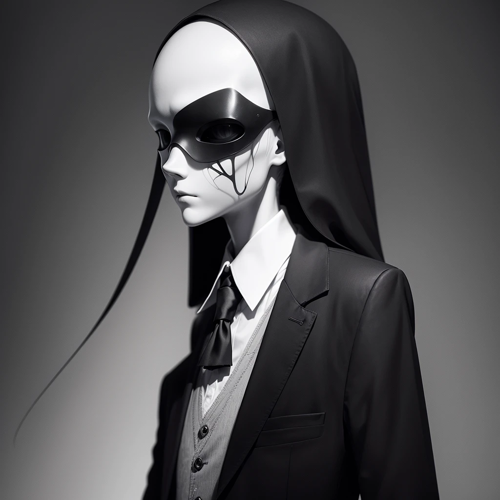 Realistic Slenderman with black background 