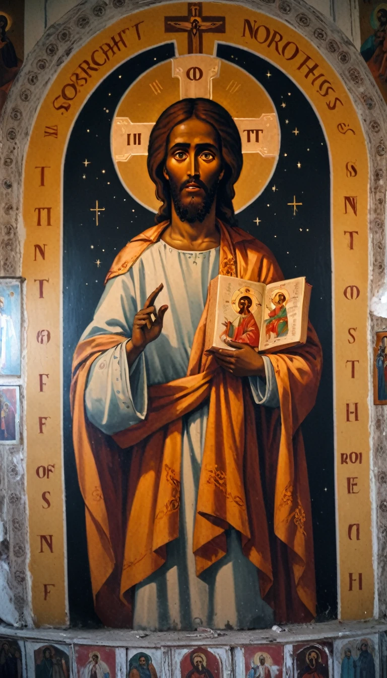 black jesus christ,So,cosmic nolos. Orthodox painted on the interior wall of a Rortch church 