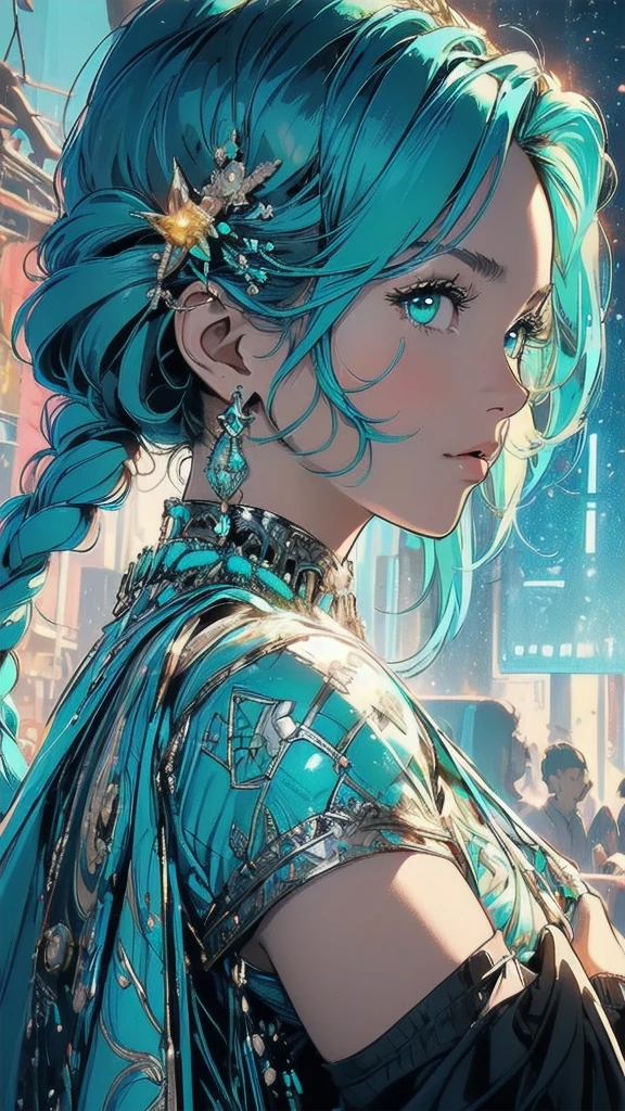 (((masterpiece, highest quality))),(((solo:1.2))),(((1girl:1.2))),(((32k wallpaper))),(very detailed, vintage science fiction),((((((cinematic movie poster)))))),(((((portfolio))))),(((((((Close-up))))))),,((((various angle)))),(((((ultimate highlight))))),((((complete. detailed face)))),(((((Extremely talented))))),(((most complicated machine))),(((text))),(((typography))),(((((best complicated machine))))),(((((super genius mechanic))))),(((((gorgeous light leak))))),(((detailed amazing sparkling eyes))),(((hexagon))),(((((Overly complicated background:unlimited turquoise)))))