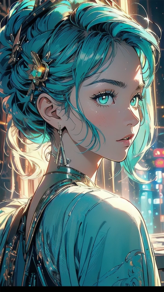 (((masterpiece, highest quality))),(((solo:1.2))),(((1girl:1.2))),(((32k wallpaper))),(very detailed, vintage science fiction),((((((cinematic movie poster)))))),(((((portfolio))))),(((((((Close-up))))))),,((((various angle)))),(((((ultimate highlight))))),((((complete. detailed face)))),(((((Extremely talented))))),(((most complicated machine))),(((text))),(((typography))),(((((best complicated machine))))),(((((super genius mechanic))))),(((((gorgeous light leak))))),(((detailed amazing sparkling eyes))),(((hexagon))),(((((Overly complicated background:unlimited turquoise)))))