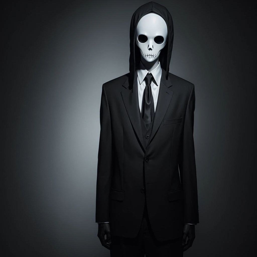 Realistic Slenderman with black background