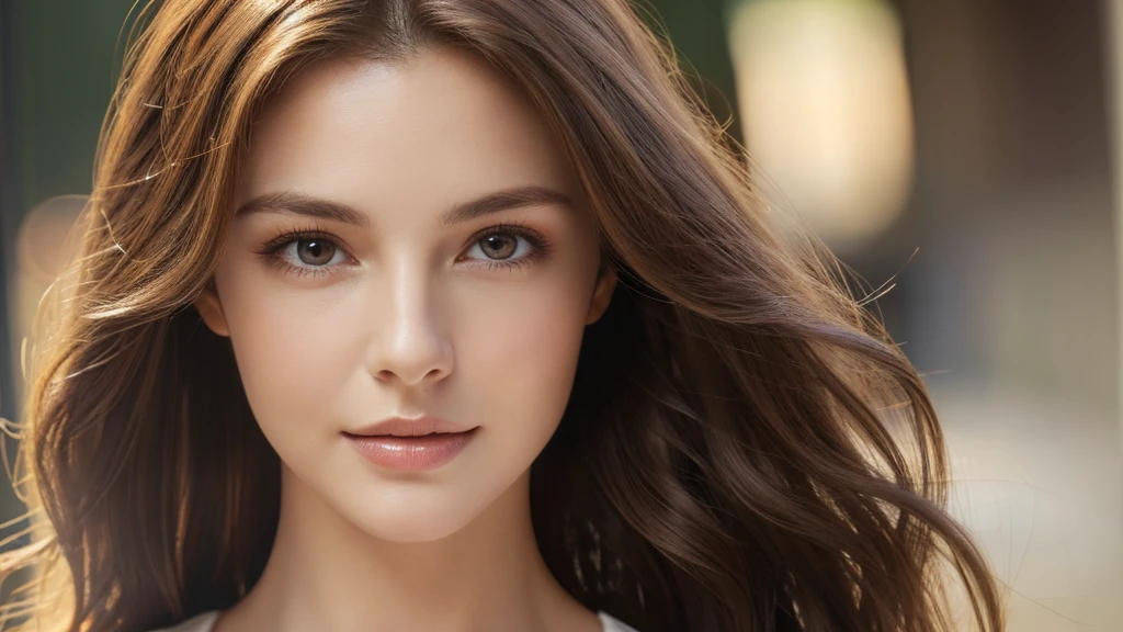 （best quality，High resolution，master piece：1.3），tall and beautiful woman，frontage，Long dark brown hair with loose waves,big breasts，V-neck white shirt，dark alley，Beautifully rendered facial and skin texture details，charming eyes，charming eyes，double eyelid