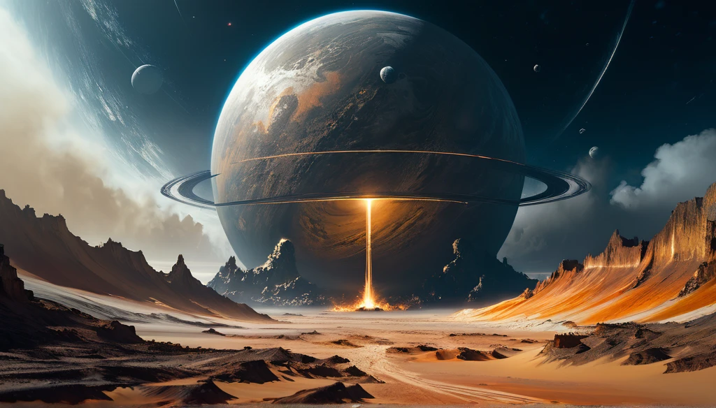 The end of sand, strange planet, sand falls into space , concept art by wlop, siudmak, michal karcz,stephan Gesell, fantasy,grandiose, sci-fi,epic ,great realistic features,detailed , digital painting, contrasted with bright paint colors, raw photography,masterpiece, pure perfection , sharp focus, smooth,, ominous, Fujifilm Superia X-TRA 800, Adox Color Implosion, 32K.