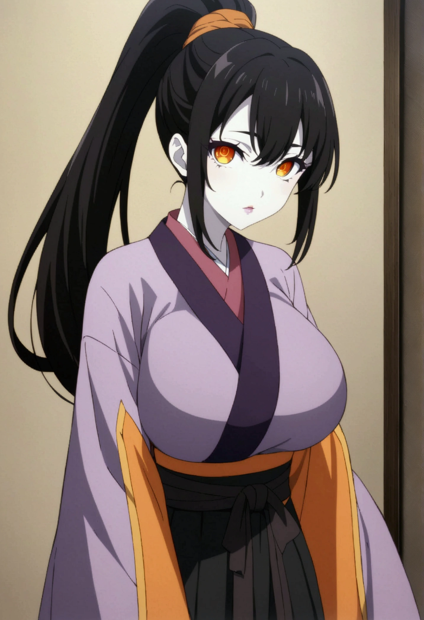 Anime background art, room background, a bed, lying on a bed, beautiful anime scenes, 4K anime art wallpaper, 4k anime art wallpaper, Rosla global illumination, anime girl, best quality, detailed, 1 girl, alone, same as LORA, same as lora, closed mouth, light smile, black hair, brown faded hair, perfect hair, Small bow in hair, defined eyes, pink eyes, long hair, looking at the viewer, kimono costume, half naked, showing her vagina, perfect vagina, open legs, open vagina, perfect anus, see vagina, naked vagina.
