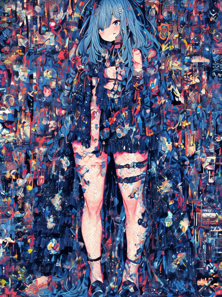 １woman, face focus, High resolution, Gaze, Shortcuts, bangs, Anatomically correct, High detail, Gray Hair, Wolf Cut, Solemn, blue eyes, Simple Background, Character portrait, Character Design画, crown, Devil horns, Illustration, Character Design, Pop Art, 