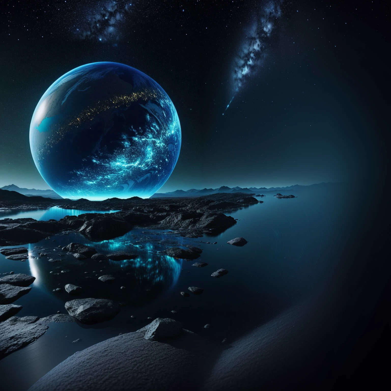COMPLETE THE SPACES WITH SEA AND NIGHT SKY