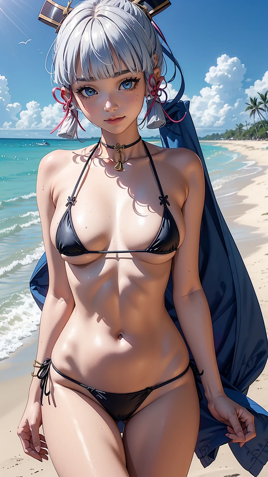 Kamisatoayakarnd,(only micro bikini:1.3), beach